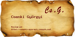 Csenki Györgyi névjegykártya